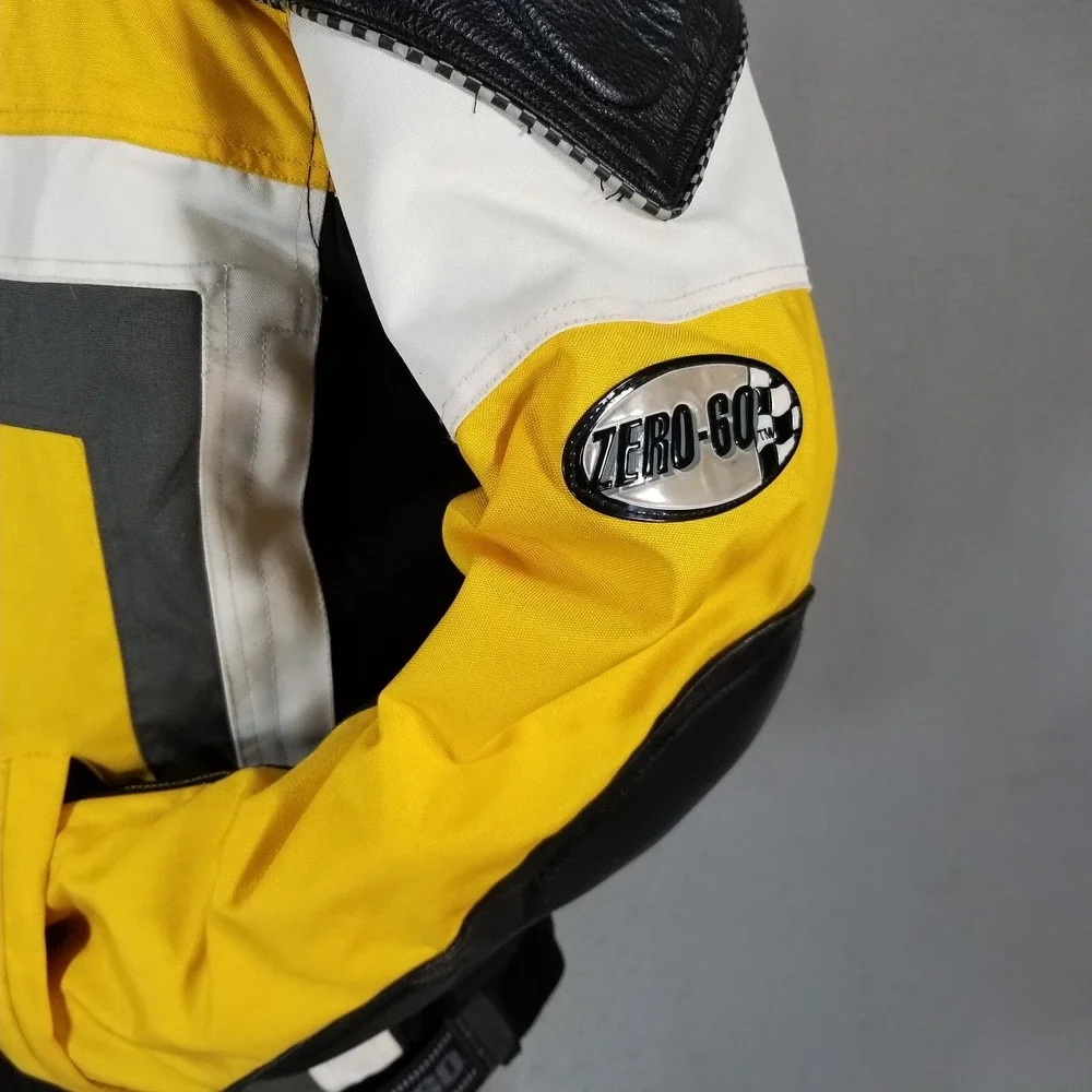 Zero-60 Flash Yellow/Black Textile/Leather Motorcycle Jacket Men's Sizes MD - XL